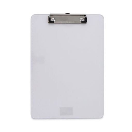 Picture of Plastic Clipboard with Low Profile Clip, 0.5" Clip Capacity, Holds 8.5 x 11 Sheets, Clear