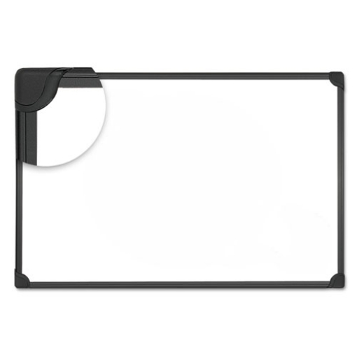 Picture of Design Series Deluxe Magnetic Steel Dry Erase Marker Board, 24 x 18, White Surface, Black Aluminum/Plastic Frame