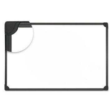 Picture of Design Series Deluxe Magnetic Steel Dry Erase Marker Board, 48 x 36, White Surface, Black Aluminum/Plastic Frame