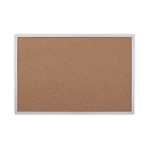 Picture of Cork Bulletin Board, 36 x 24, Tan Surface, Aluminum Frame