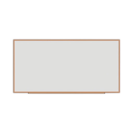 Picture of Deluxe Melamine Dry Erase Board, 96 x 48, Melamine White Surface, Oak Fiberboard Frame