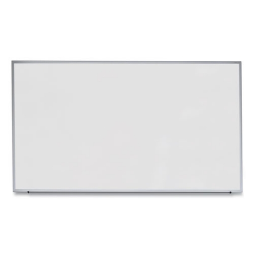 Picture of deluxe melamine dry erase board, 72 x 48, melamine white surface, silver anodized aluminum frame