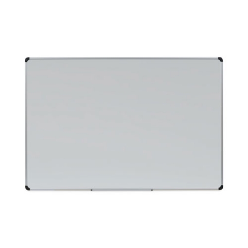 Picture of magnetic steel dry erase marker board, 72 x 48, white surface, aluminum/plastic frame