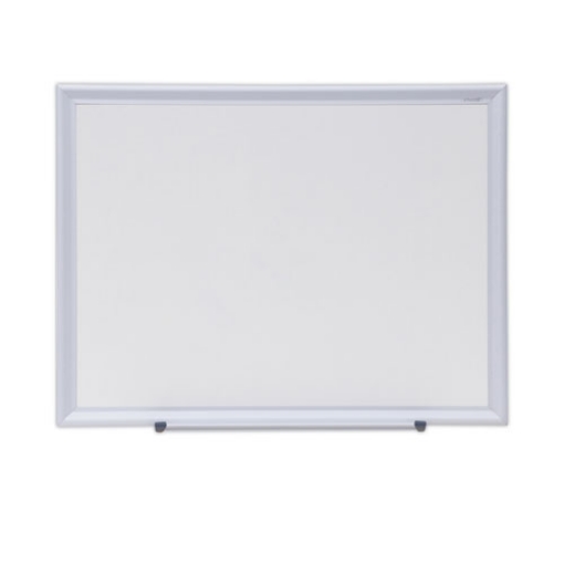 Picture of Deluxe Melamine Dry Erase Board, 24 x 18, Melamine White Surface, Silver Aluminum Frame