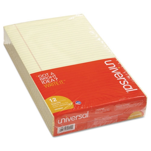 Picture of Glue Top Pads, Wide/legal Rule, 50 Canary-Yellow 8.5 X 14 Sheets, Dozen