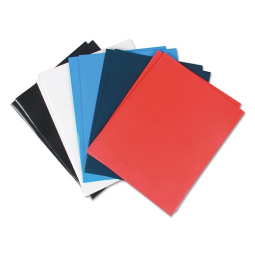 Picture of Laminated Two-Pocket Folder, Cardboard Paper, 100-Sheet Capacity, 11 X 8.5, Assorted, 25/box