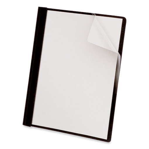 Picture of Clear Front Report Cover, Prong Fastener, 0.5" Capacity, 8.5 X 11, Clear/black, 25/box