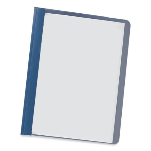 Picture of Clear Front Report Cover, Prong Fastener, 0.5" Capacity, 8.5 X 11, Clear/dark Blue, 25/box