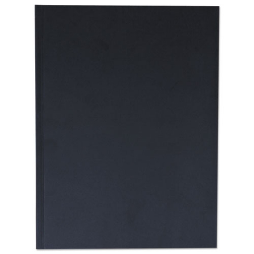 Picture of Casebound Hardcover Notebook, 1-Subject, Wide/Legal Rule, Black Cover, (150) 10.25 x 7.63 Sheets