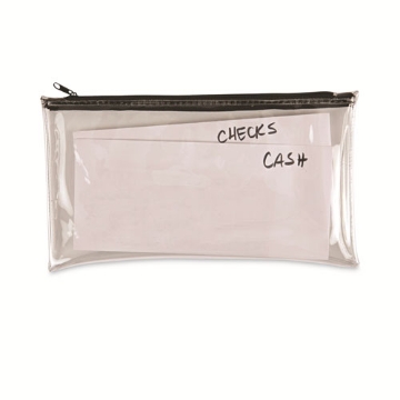 Picture of Zippered Wallets/cases, Leatherette Pu, 11 X 6, Clear/black, 2/pack