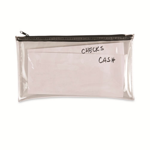 Picture of Zippered Wallets/cases, Leatherette Pu, 11 X 6, Clear/black, 2/pack