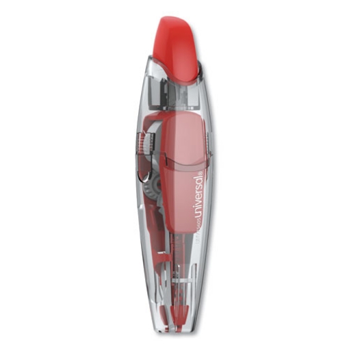 Picture of Retractable Pen Style Correction Tape, Transparent Gray/Red Applicator, 0.2" x 236", 4/Pack