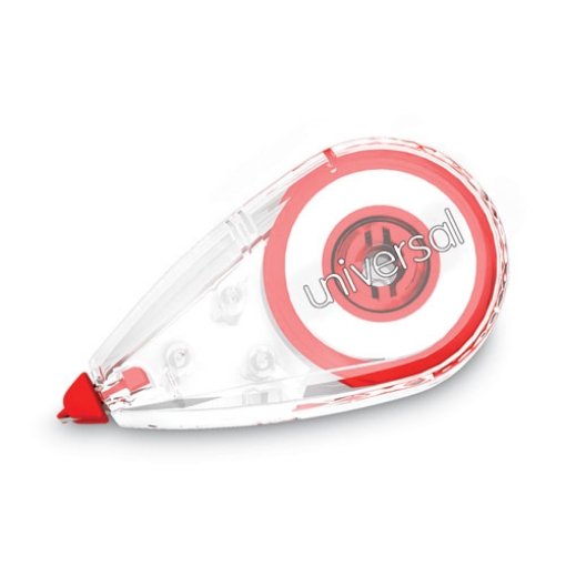 Picture of Correction Tape, Mini Economy, Non-Refillable, Clear/Red Applicator, 0.25" x 275", 10/Pack