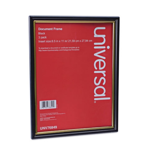 Picture of All Purpose Document Frame, 8.5 X 11 Insert, Black/gold, 3/pack