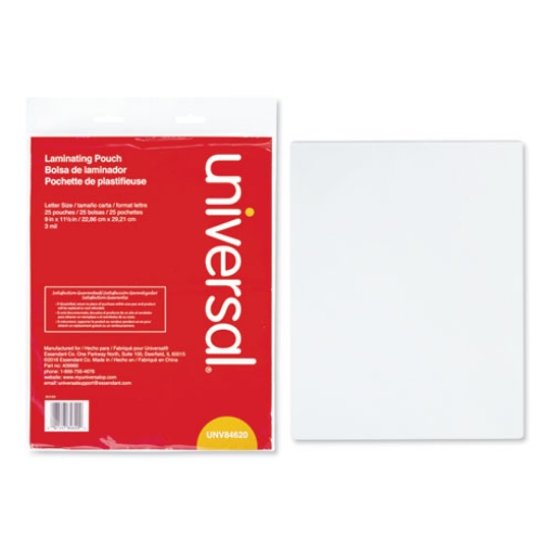 Picture of Laminating Pouches, 3 Mil, 9" X 11.5", Gloss Clear, 25/pack