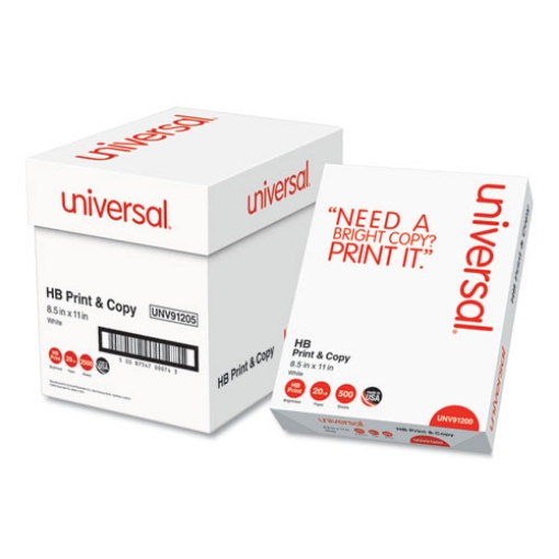 Picture of Multipurpose Paper, High Bright, 20 lb Bond Weight, 8.5 x 11, Bright White, 500 Sheets/Ream, 5 Reams/Carton