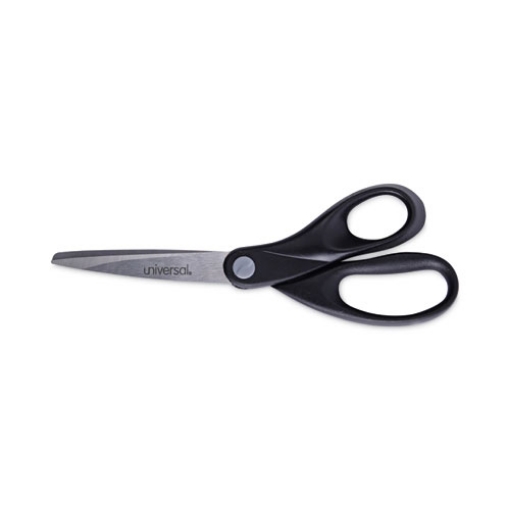 Picture of Stainless Steel Office Scissors, 8" Long, 3.75" Cut Length, Black Straight Handle