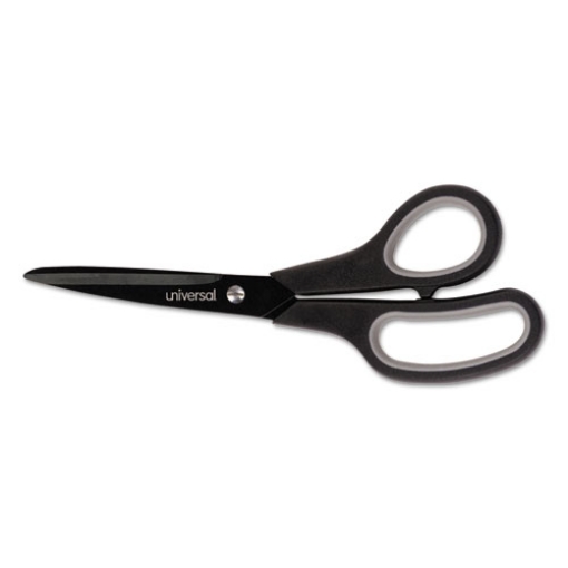 Picture of Industrial Carbon Blade Scissors, 8" Long, 3.5" Cut Length, Black/gray Straight Handle