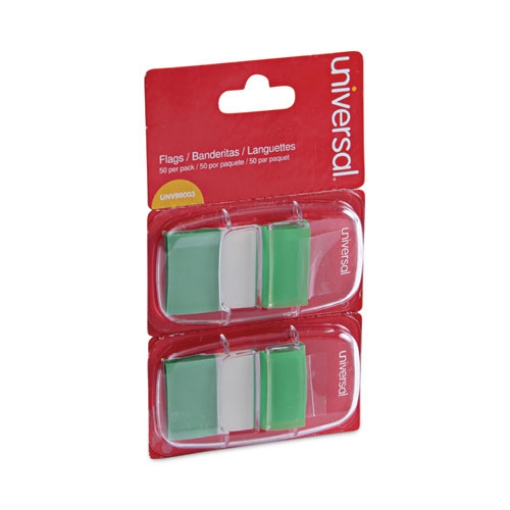 Picture of Page Flags, Green, 50 Flags/dispenser, 2 Dispensers/pack