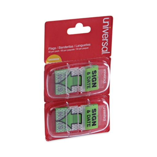 Picture of Deluxe Message Arrow Flags, "sign And Date", Green, 100/pack