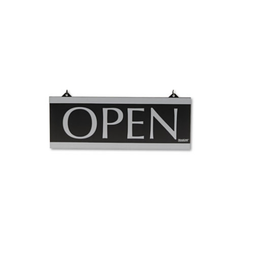 Picture of Century Series Reversible Open/closed Sign, W/suction Mount, 13 X 5, Black