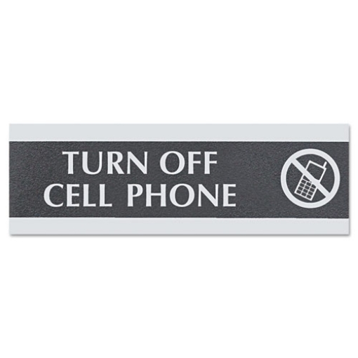 Picture of Century Series Office Sign,turn Off Cell Phone, 9 X 3