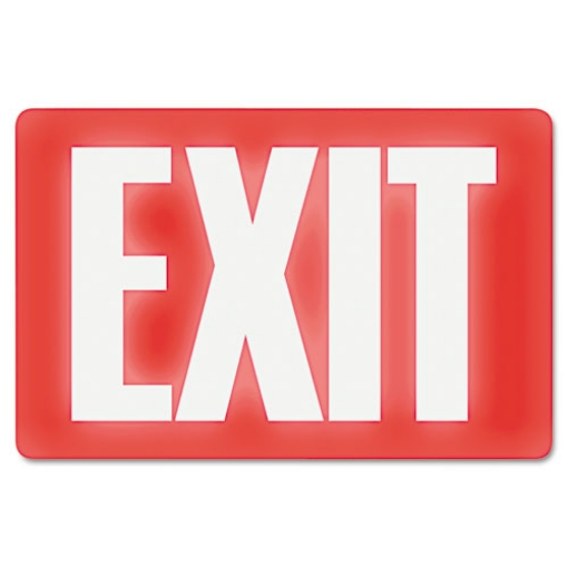 Picture of Glow In The Dark Sign, 8 X 12, Red Glow, Exit