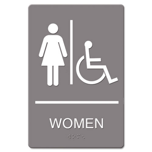 Picture of Ada Sign, Women Restroom Wheelchair Accessible Symbol, Molded Plastic, 6 X 9