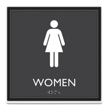 Picture of ADA Sign, Women, Plastic, 8 x 8, Clear/White