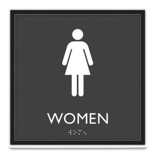 Picture of ADA Sign, Women, Plastic, 8 x 8, Clear/White