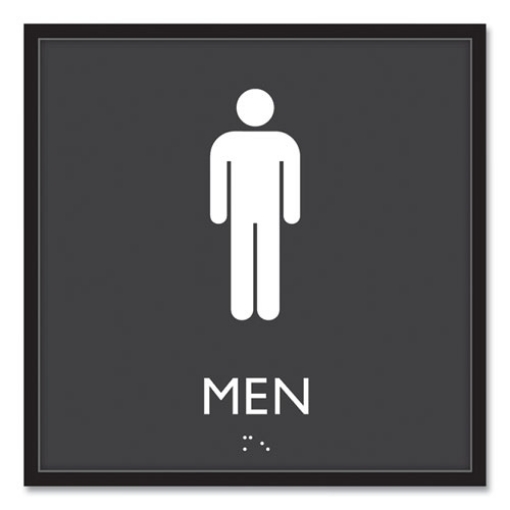 Picture of ADA Sign, Men, Plastic, 8 x 8, Clear/White