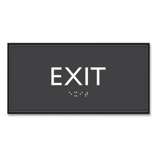 Picture of ADA Sign, Exit, Plastic, 4 x 4, Clear/White