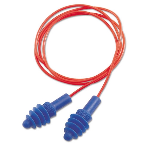 Picture of Dpas-30r Airsoft Multiple-Use Earplugs, 27nrr, Red Polycord, Blue, 100/box