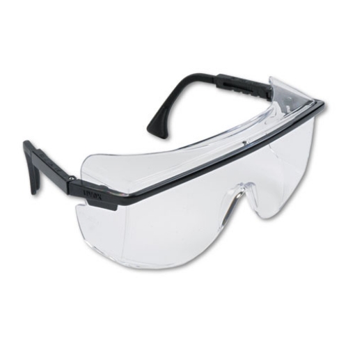 Picture of Astro Otg 3001 Wraparound Safety Glasses, Black Plastic Frame, Clear Lens