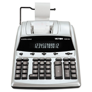 Picture of 1240-3a Antimicrobial Printing Calculator, Black/red Print, 4.5 Lines/sec