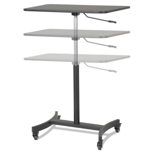 Picture of Dc500 High Rise Collection Mobile Adjustable Standing Desk, 30.75" X 22" X 29" To 44", Black