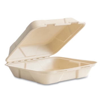 Picture of Nourish Molded Fiber Takeout Container, 9 x 10 x 2, Natural, Sugarcane, 200/Carton