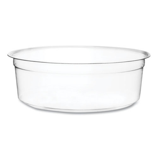 Picture of Round Deli Pots, 8 oz, 4.6" Diameter x 1.5"h, Clear, Plastic, 500/Carton