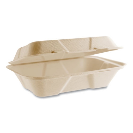 Picture of Nourish Molded Fiber Takeout Containers, 6.1 x 9 x 2.9, Natural, Sugarcane, 200/Carton