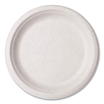 Picture of Molded Fiber Tableware, Plate, 9" Diameter, White, 500/Carton