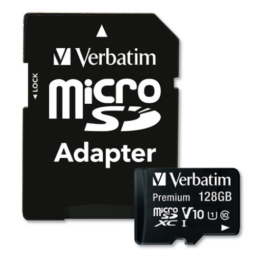 Picture of 128gb Premium Microsdxc Memory Card With Adapter, Uhs-I V10 U1 Class 10, Up To 90mb/s Read Speed