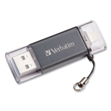 Picture of Store 'n' Go Dual Usb 3.0 Flash Drive For Apple Lightning Devices, 64 Gb, Graphite