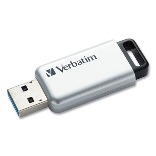 Picture of Store 'n' Go Secure Pro Usb Flash Drive With Aes 256 Encryption, 128 Gb, Silver