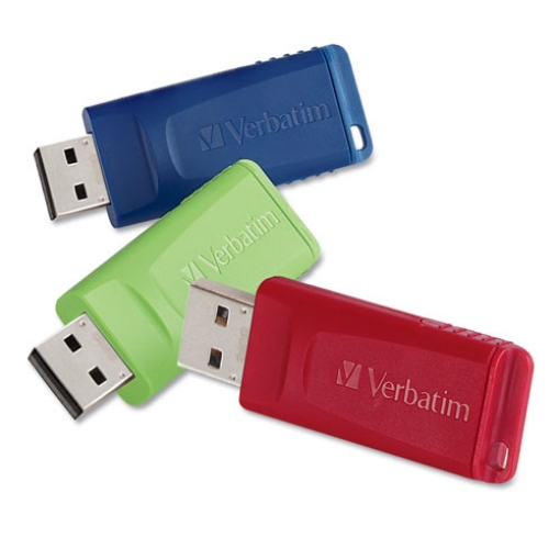 Picture of Store 'n' Go Usb Flash Drive, 8 Gb, Assorted Colors, 3/pack