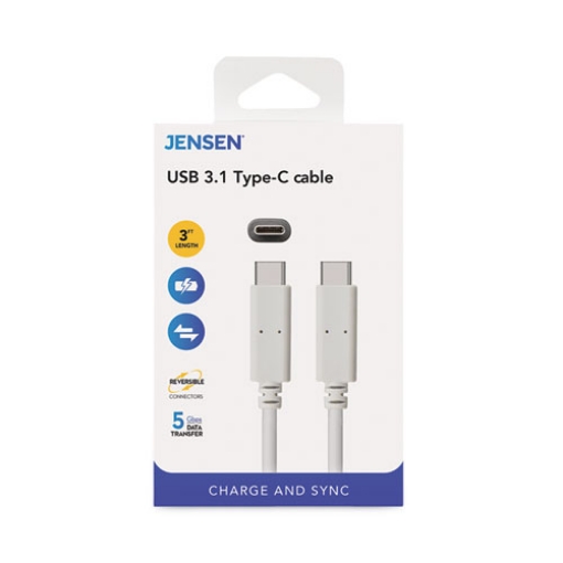 Picture of usb-c 3.1 type-c, 5 gbps, 3 ft, white