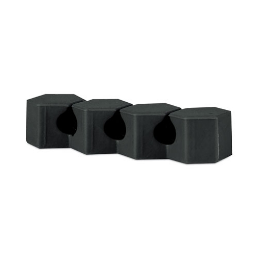 Picture of Three Channel Cable Holder, 2" x 2", Black, 4/Pack
