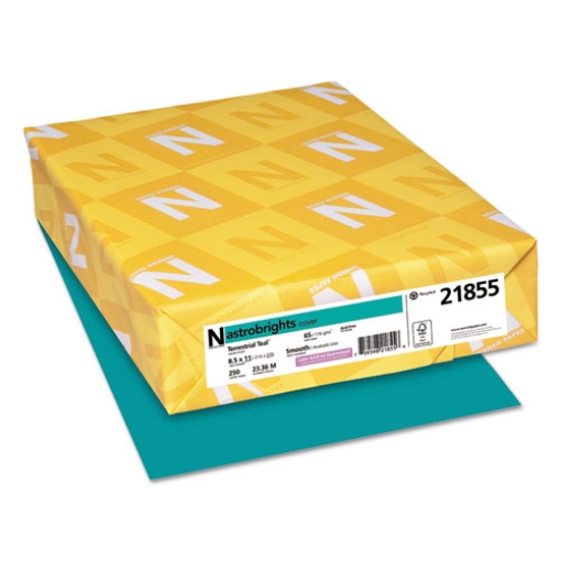 Picture of Color Cardstock, 65 lb Cover Weight, 8.5 x 11, Terrestrial Teal, 250/Pack