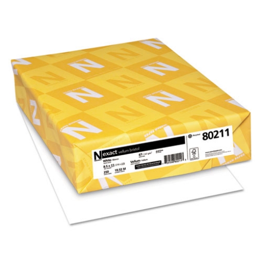 Picture of Exact Vellum Bristol Cover Stock, 94 Bright, 67 lb Bristol Weight, 8.5 x 11, White, 250/Pack