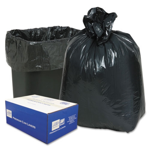 Picture of Linear Low-Density Can Liners, 10 gal, 0.6 mil, 24" x 23", Black, 25 Bags/Roll, 20 Rolls/Carton