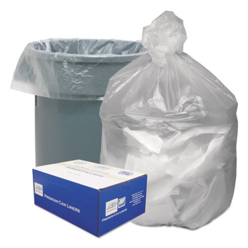 Picture of Waste Can Liners, 30 gal, 8 mic, 30" x 36", Natural, 25 Bags/Roll, 20 Rolls/Carton